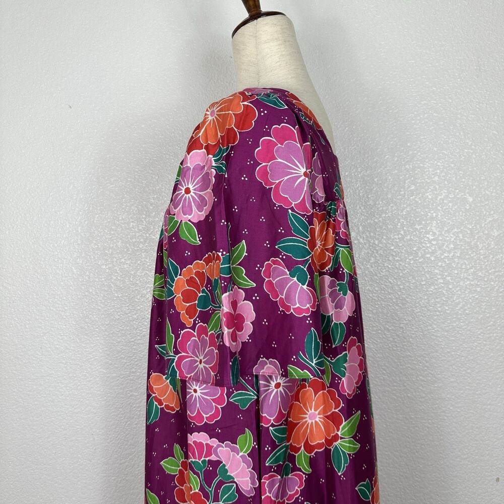 Vintage Sears House Dress Women Small Colorful Floral Muumuu Comfort Boho Midi - Picture 9 of 13